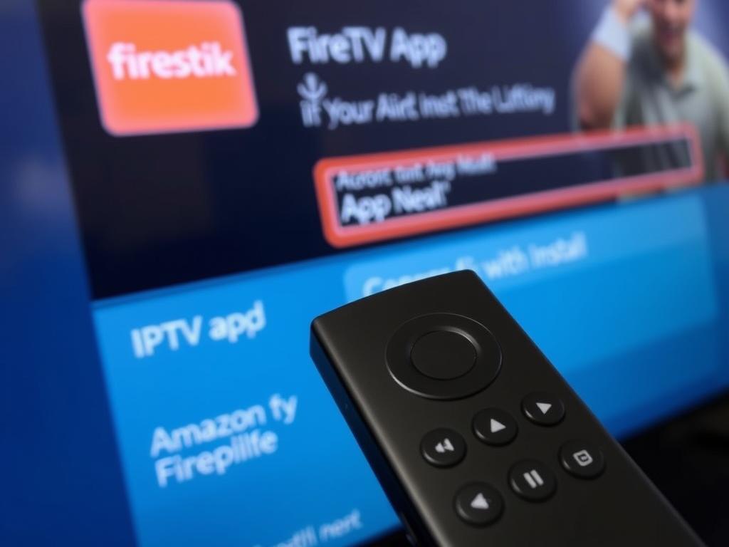 Amazon Firestick with IPTV app installation screen