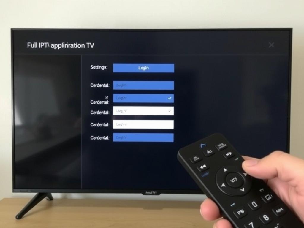 Android TV box showing IPTV app configuration screen