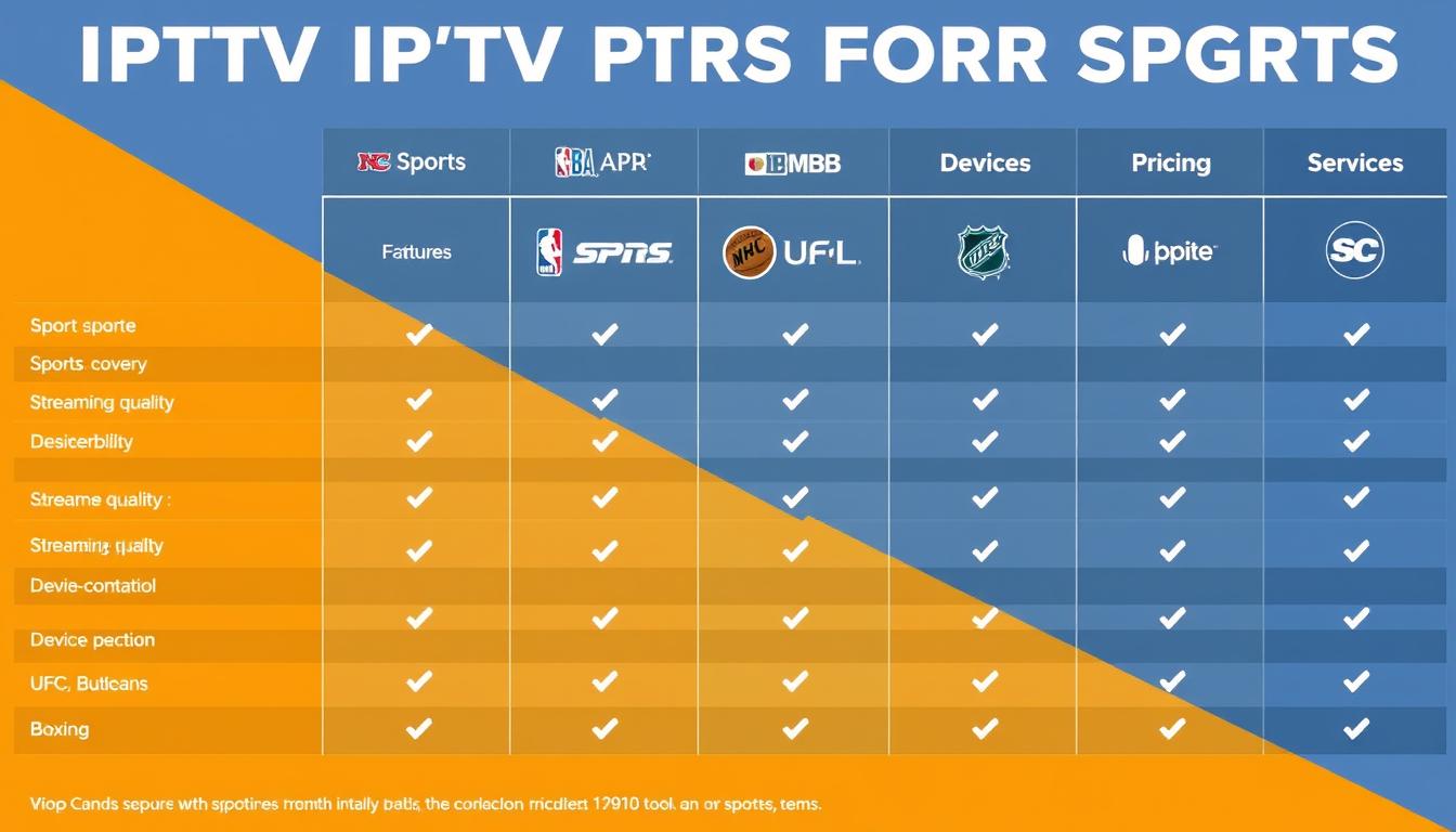 Detailed comparison of IPTV for Sports (NFL, NBA, MLB, NHL, UFC, Boxing, PPV Events) services