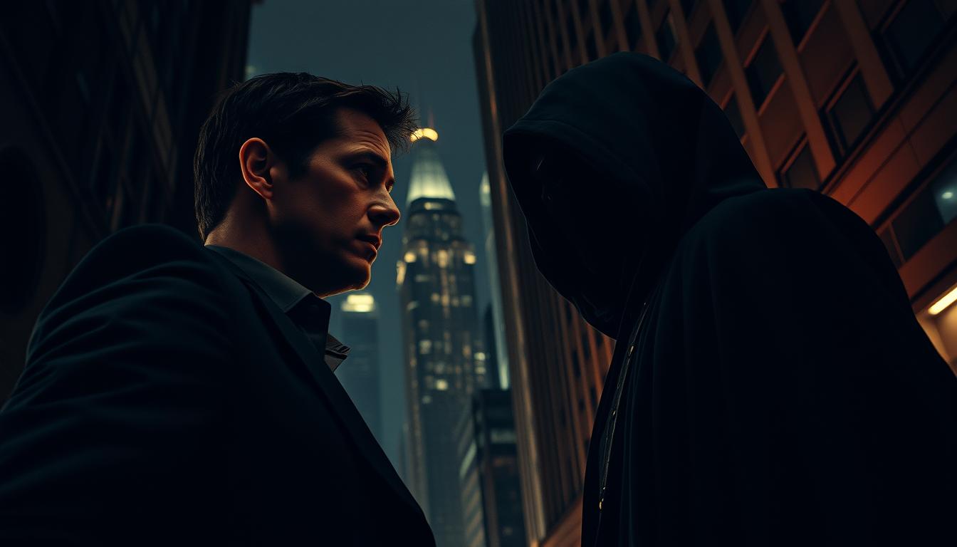 Ethan Hunt and villain confrontation in Mission: Impossible III Ethan Hunt and villain confrontation in Mission: Impossible III