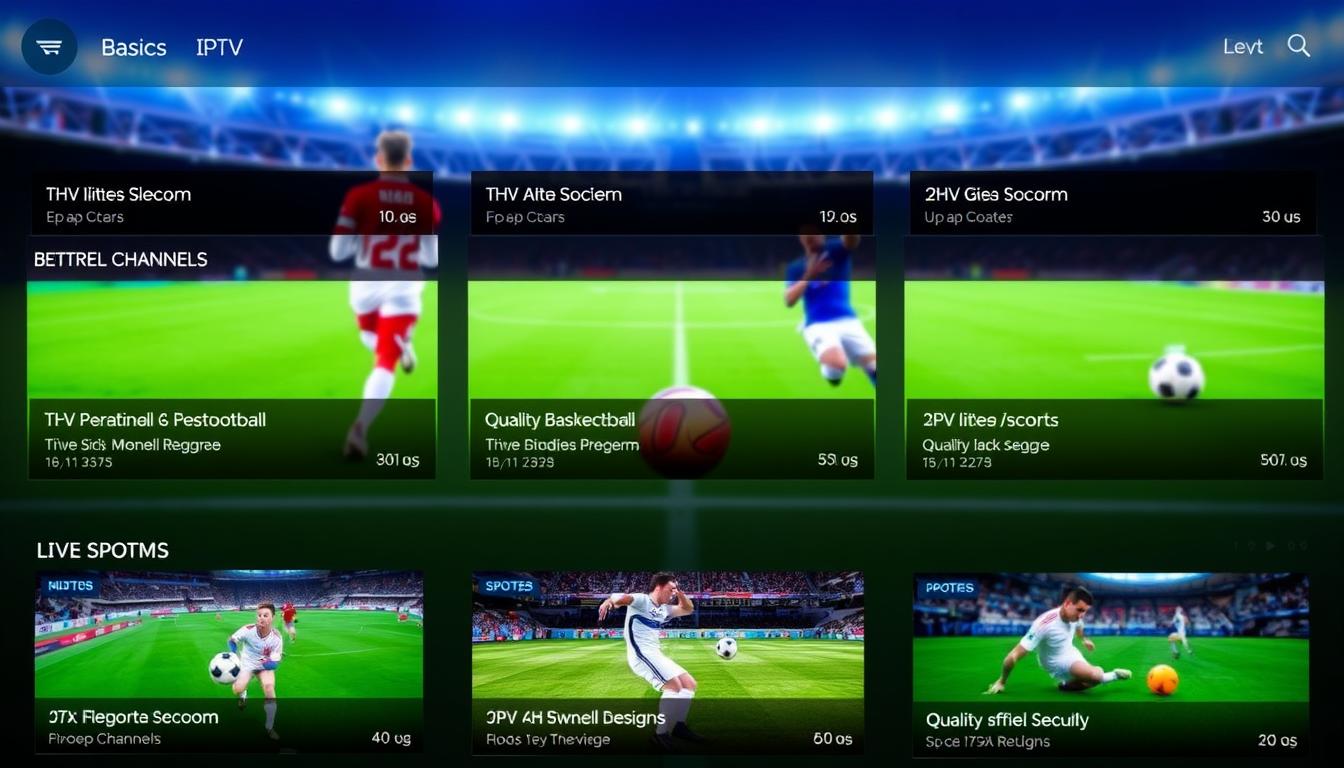 ITTechBasics IPTV showing sports channels and live event streaming