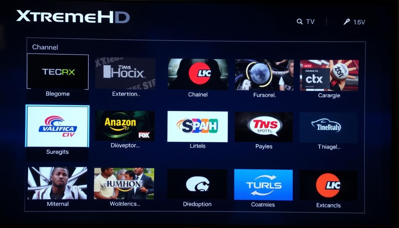 XtremeHD IPTV interface showing channel guide and streaming quality