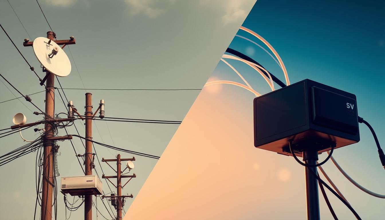 Cable TV infrastructure with modern streaming technology, highlighting the challenges in the future of TV and satellite cable