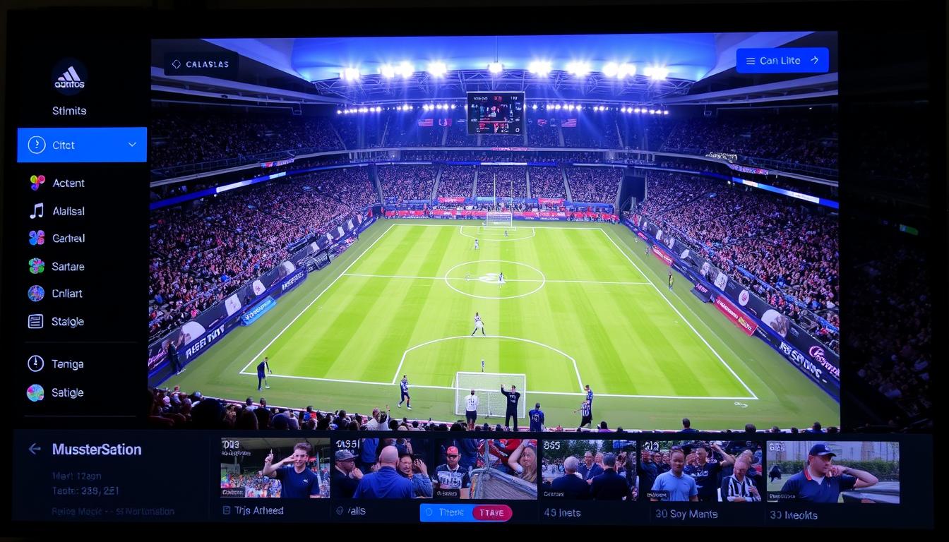 Live sports streaming event with real-time audience interaction features