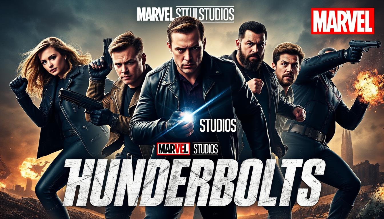 Movie poster for Thunderbolts* showing the antihero team led by Florence Pugh