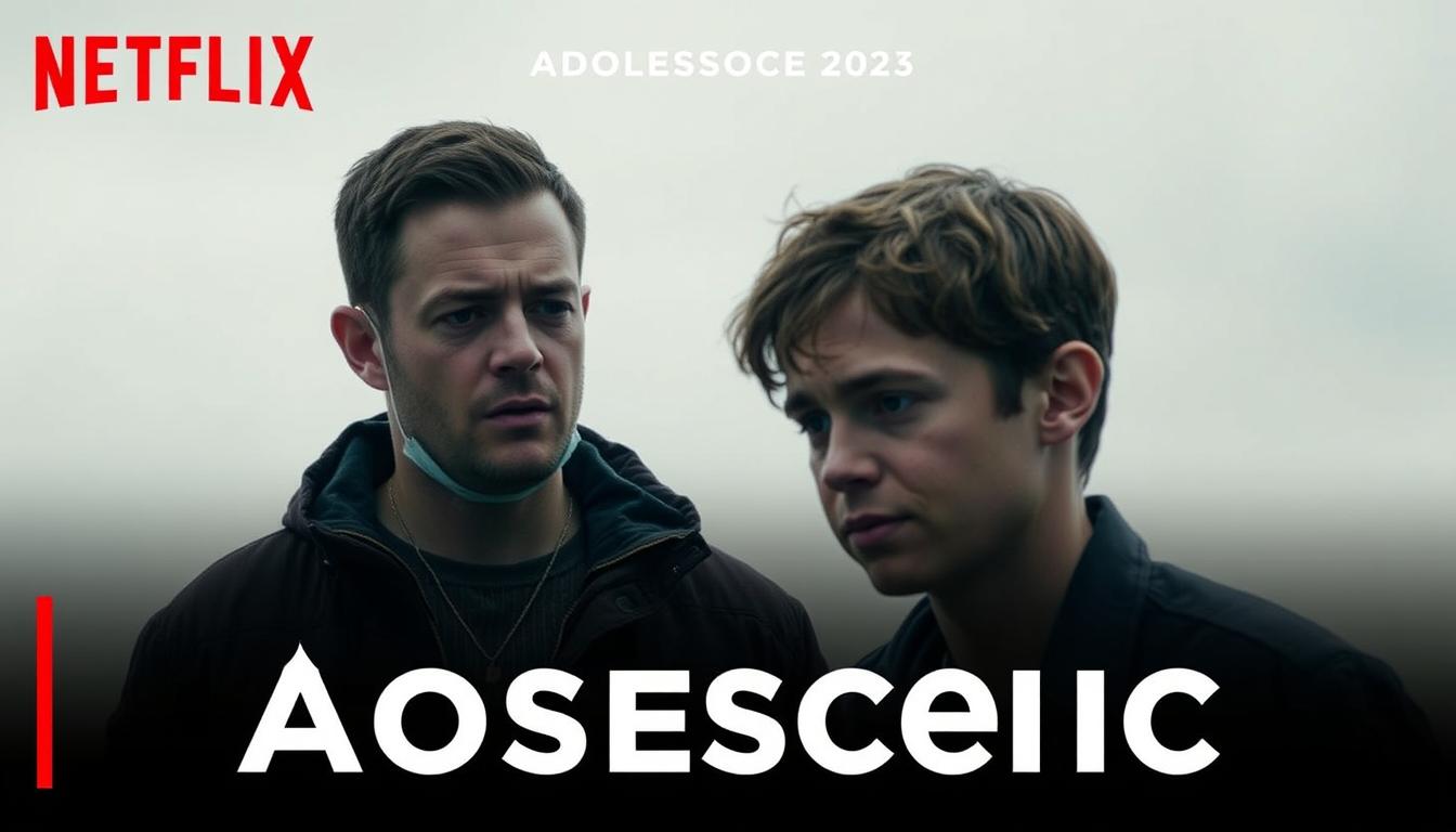 Promotional image for Adolescence showing a tense scene with Stephen Graham
