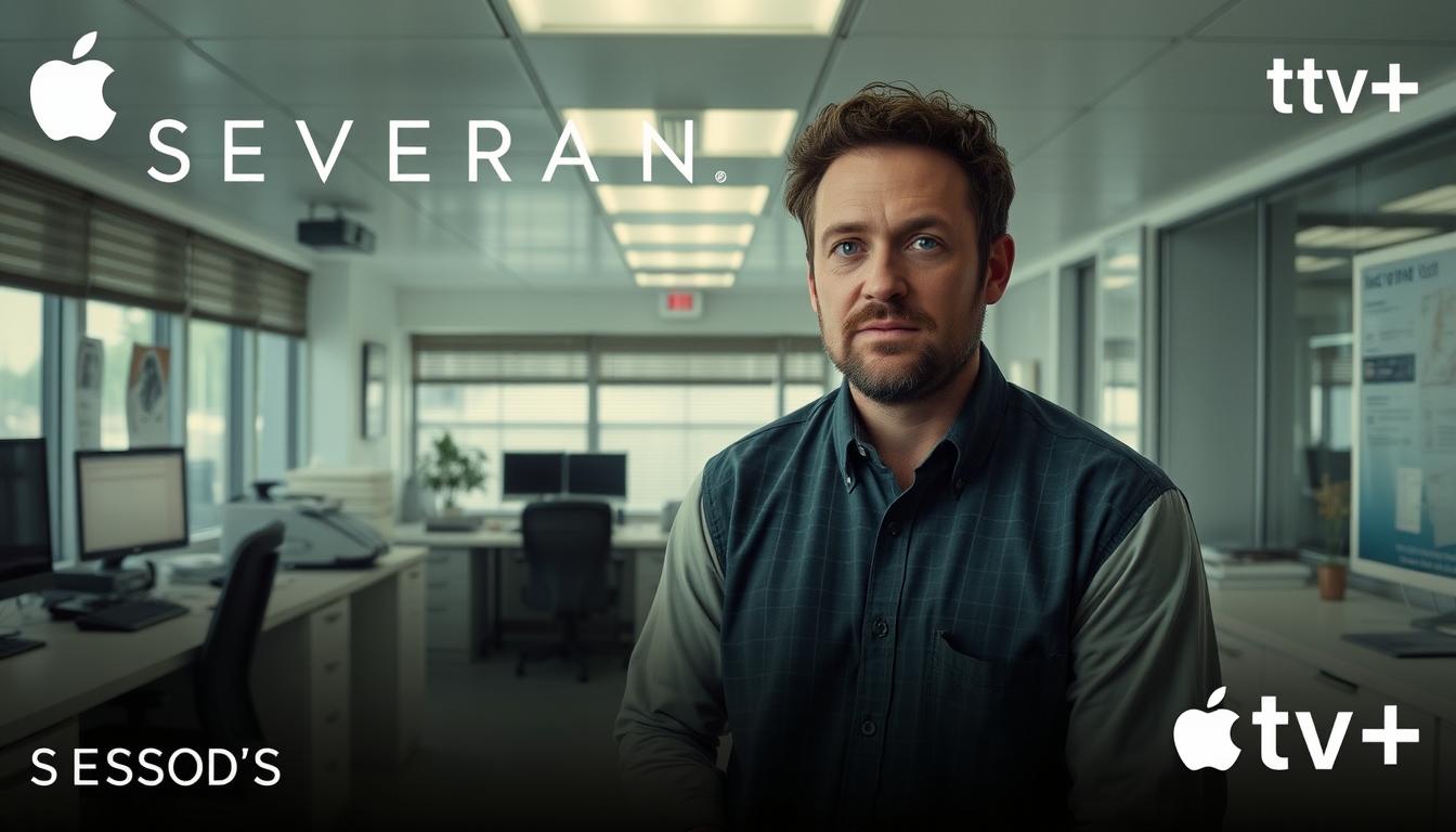 Promotional image for Severance Season 2 showing Adam Scott