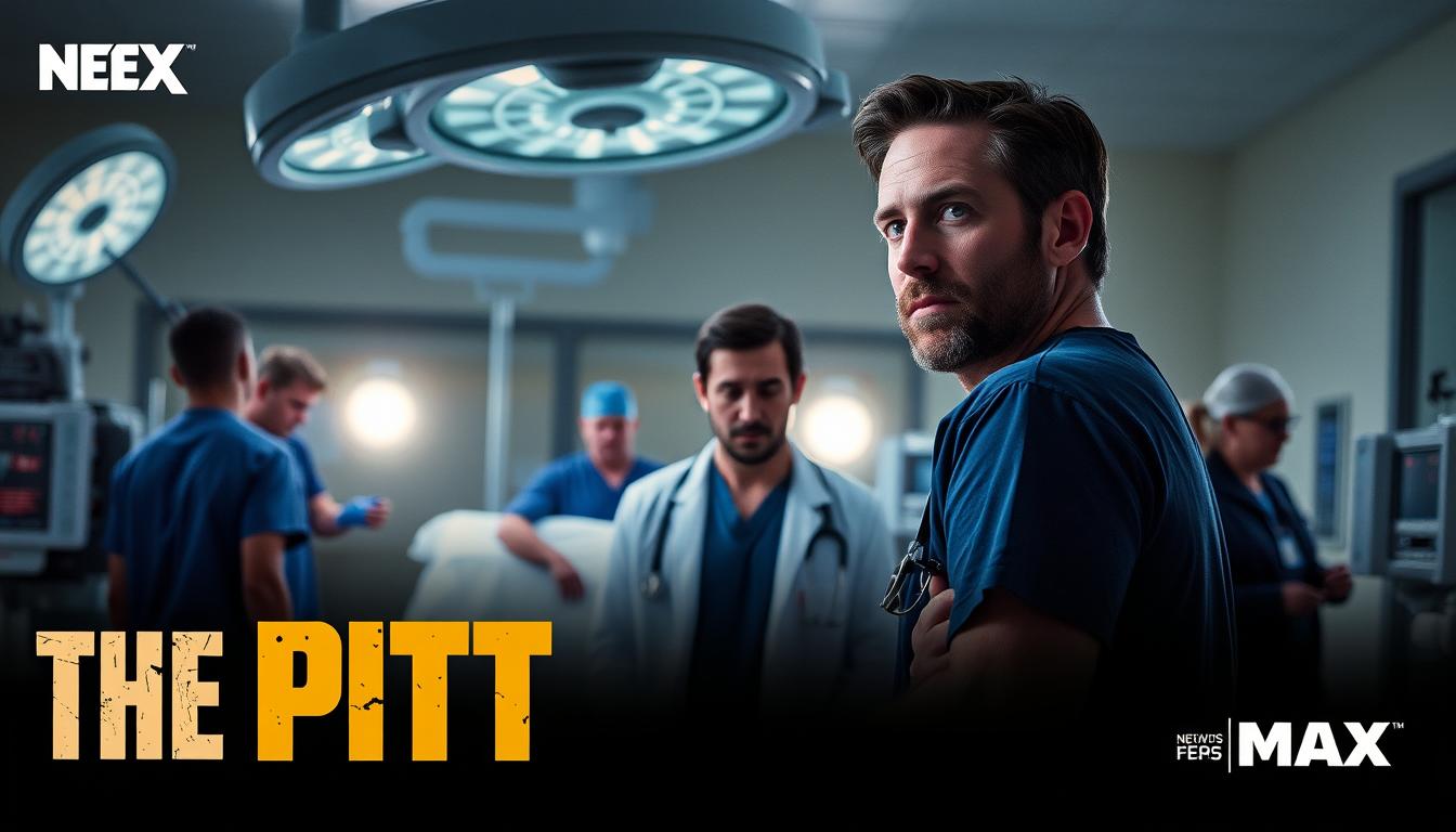 Promotional image for The Pitt showing Noah Wyle in the emergency room