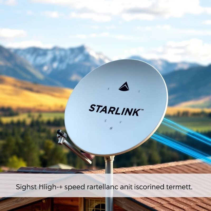 Starlink satellite dish installation providing internet for streaming services