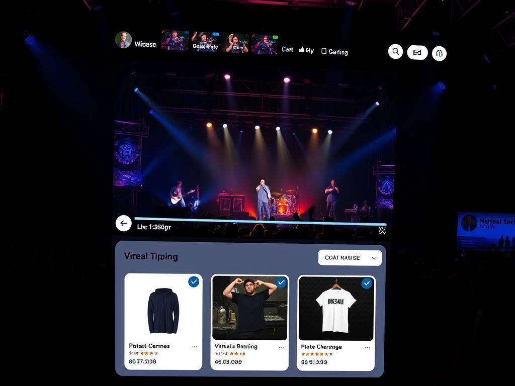 Streaming platform interface showing live event with interactive features