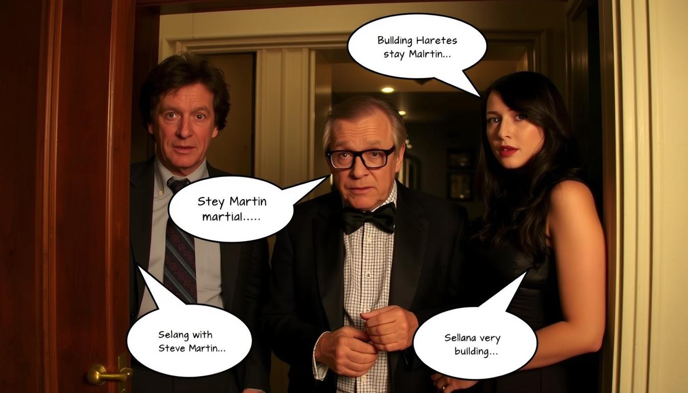Only Murders in the Building showing Steve Martin, Martin Short, and Selena Gomez investigating